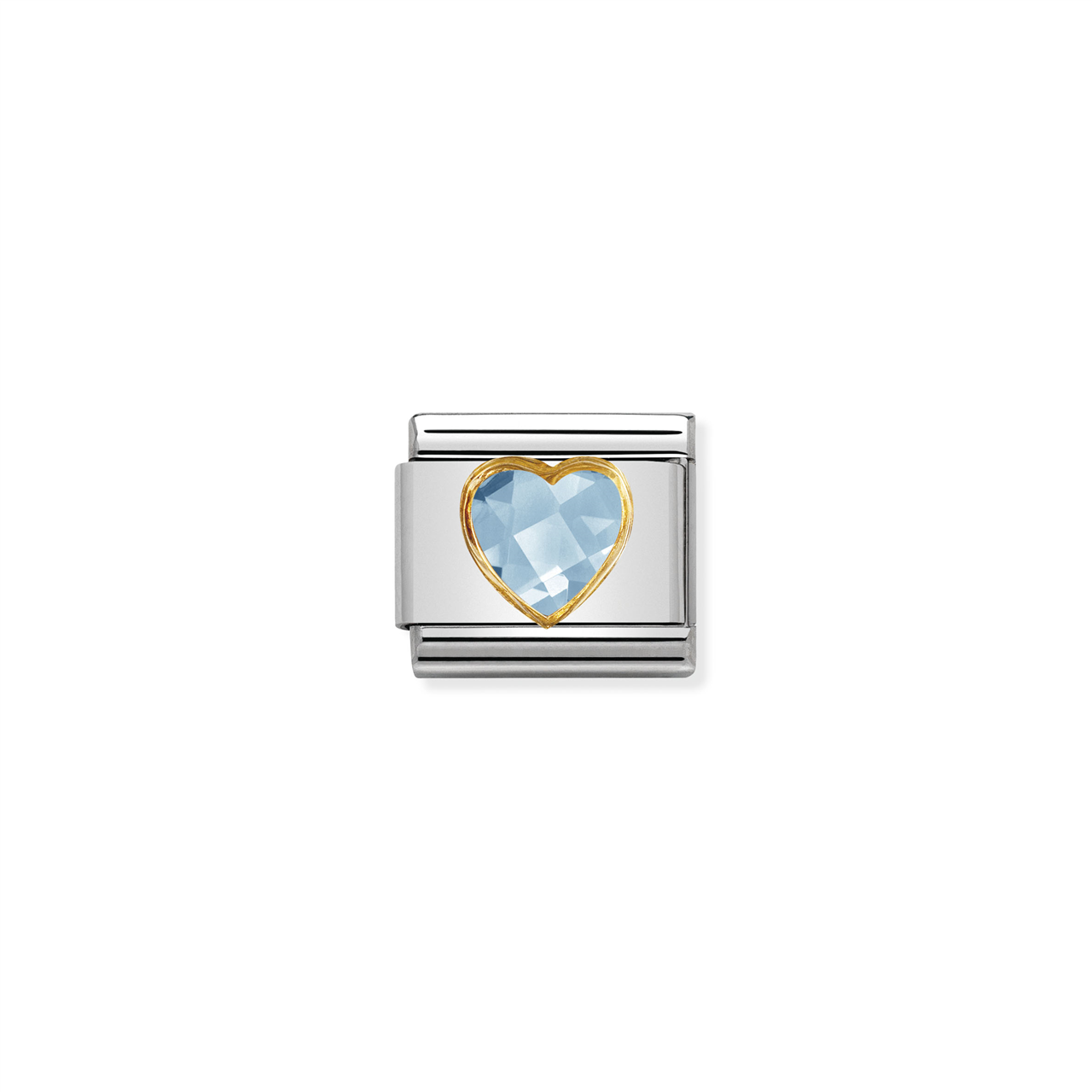 Composable Classic Link 030610/006 Multifaceted Light Blue Heart
