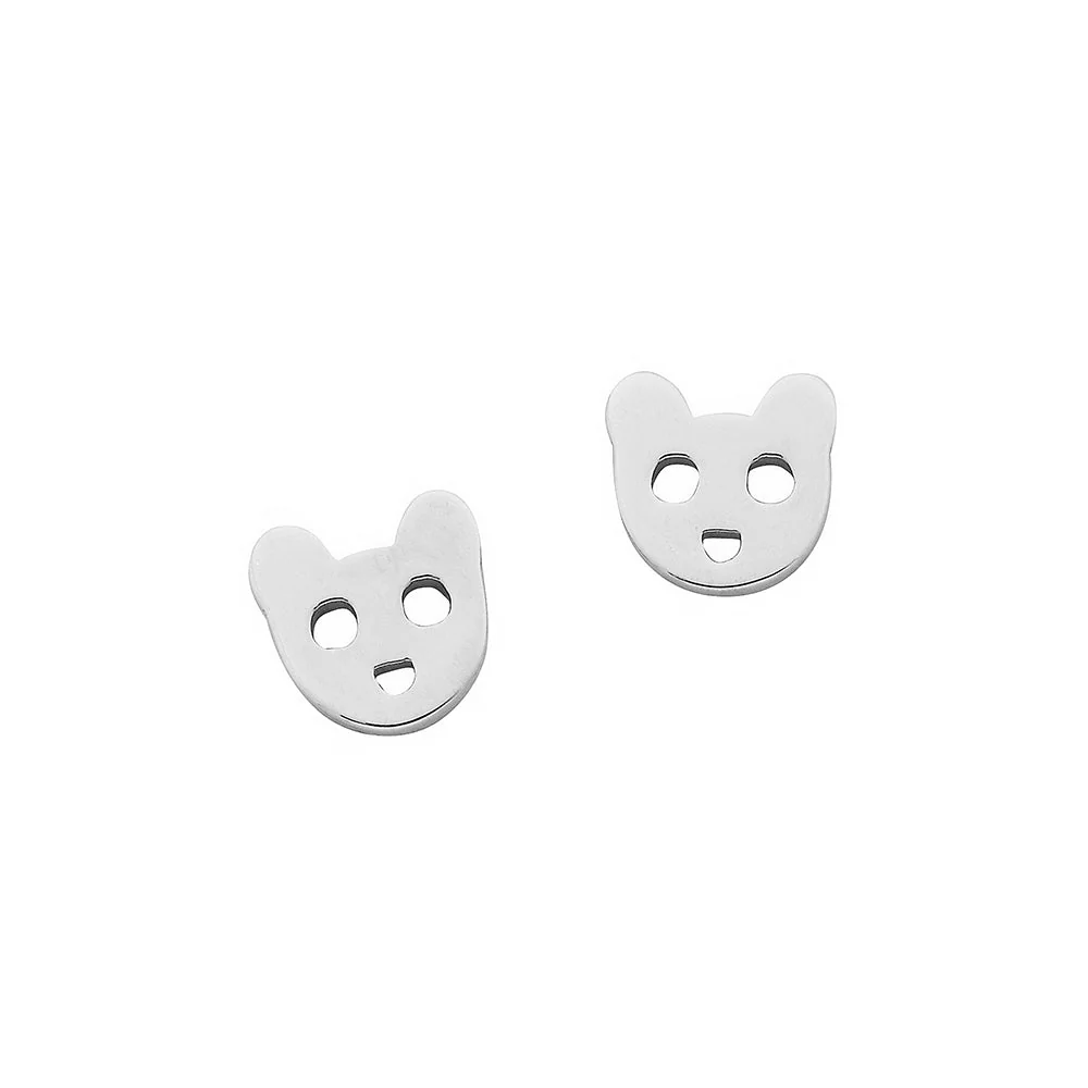 Sterling Silver Bear Stud Earrings