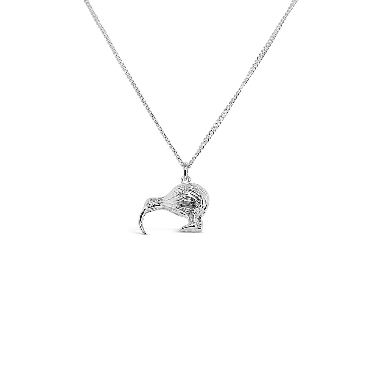 Sterling Silver Small Solid Kiwi Necklace