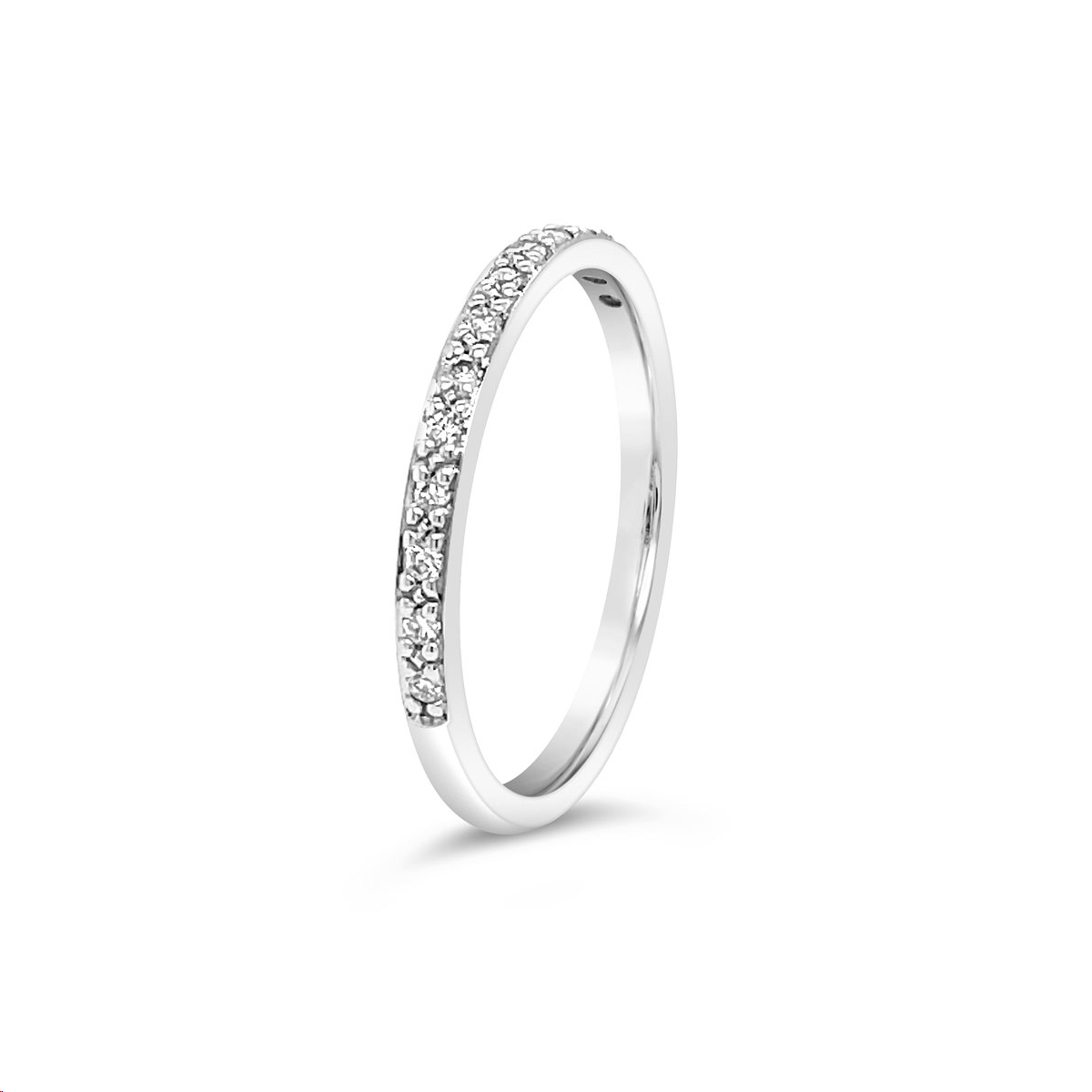 9k White Gold Channel Band Anniversary Ring - Size N.5