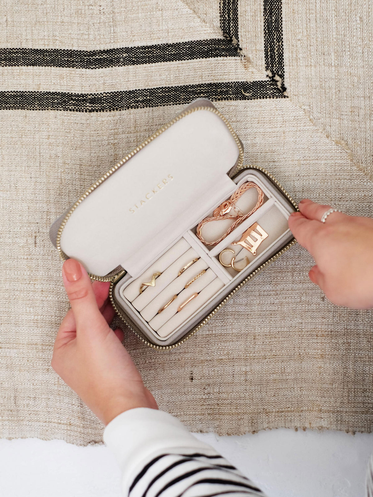 Taupe Medium Travel Jewellery Box