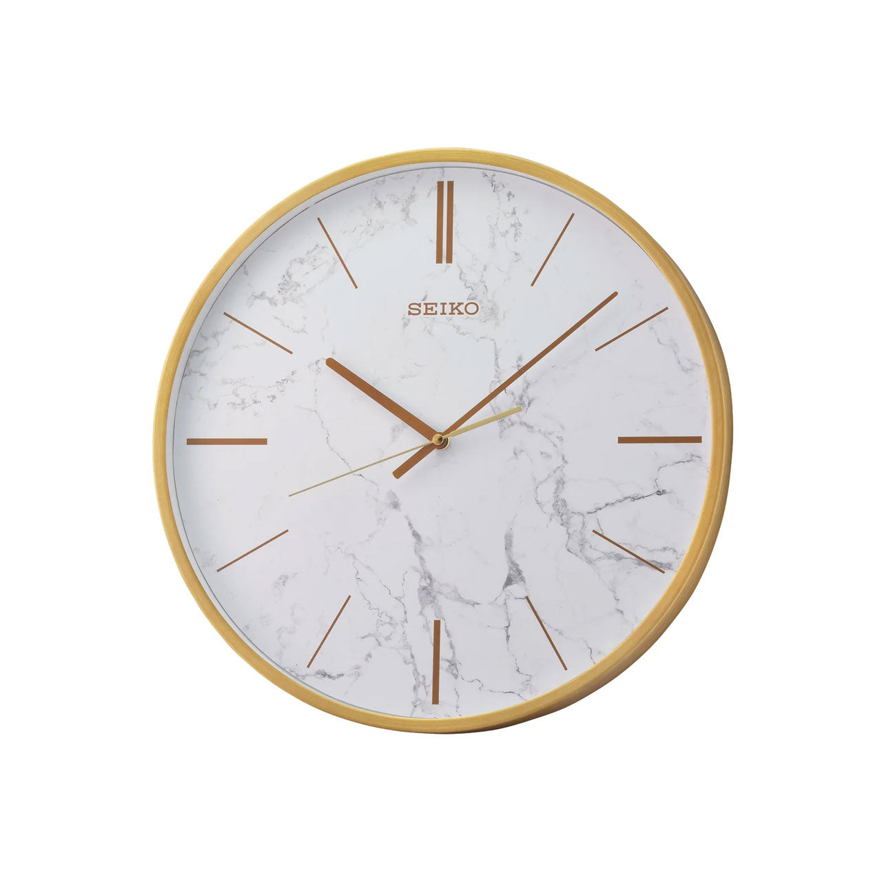 Seiko Decorator White Marble Wall Clock