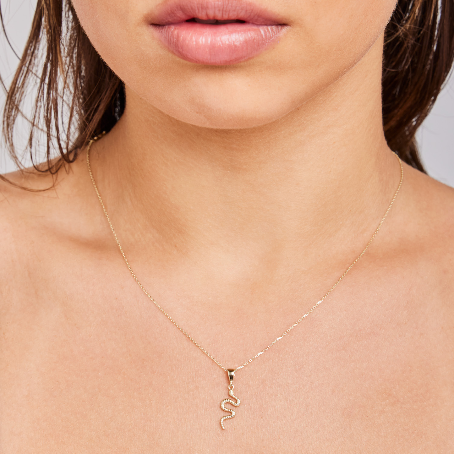 9k Yellow Gold Snake 45cm Necklace