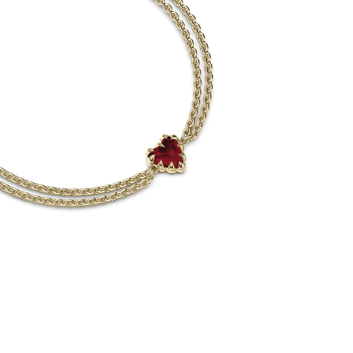 Love Claw Bracelet Garnet - Gold Plated