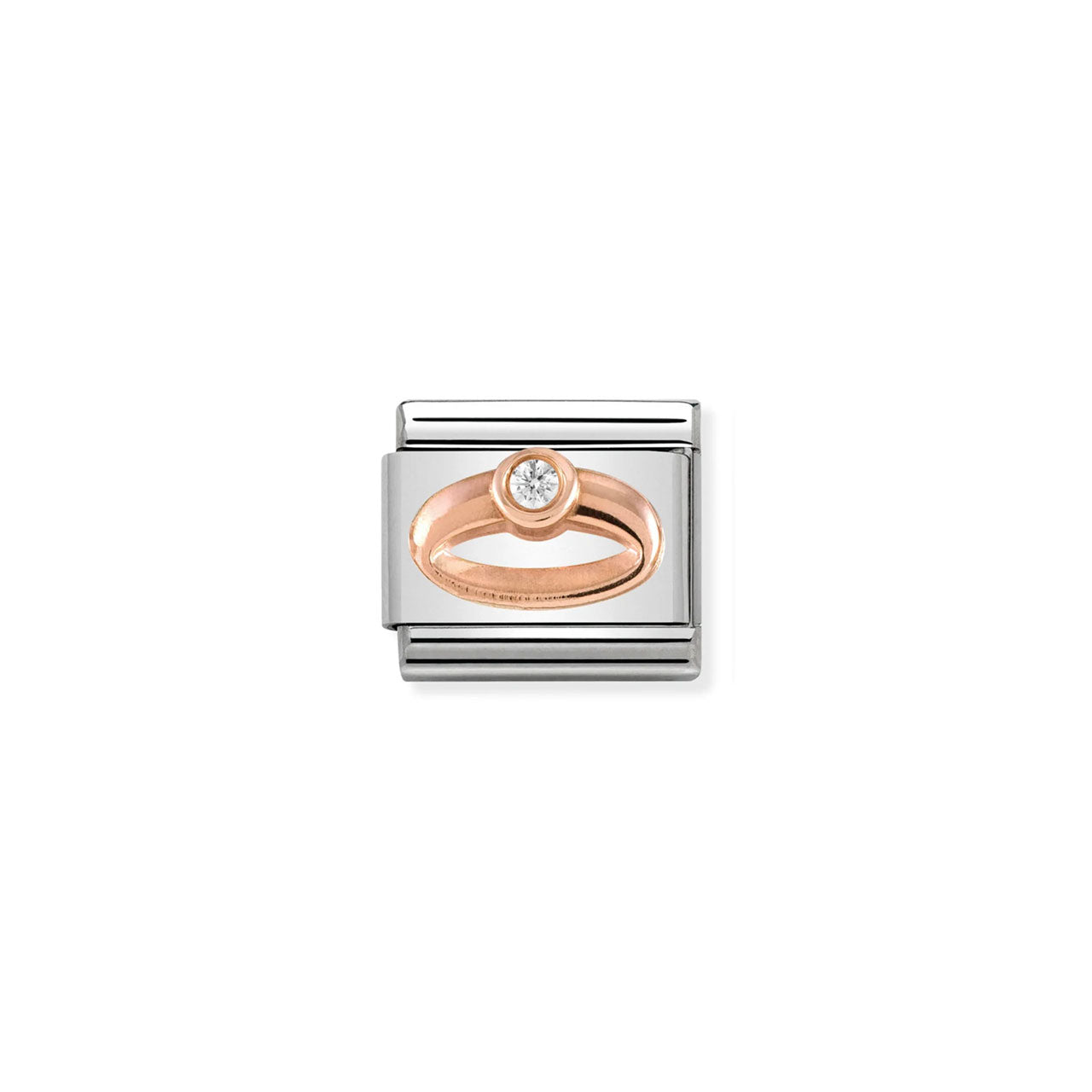 Composable Classic Link 430305/04 Ring In 9K Rose Gold & CZ