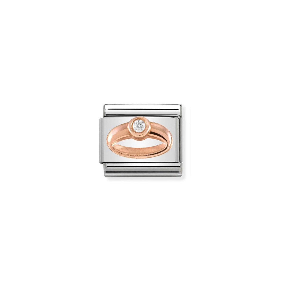 Composable Classic Link 430305/04 Ring In 9K Rose Gold & CZ