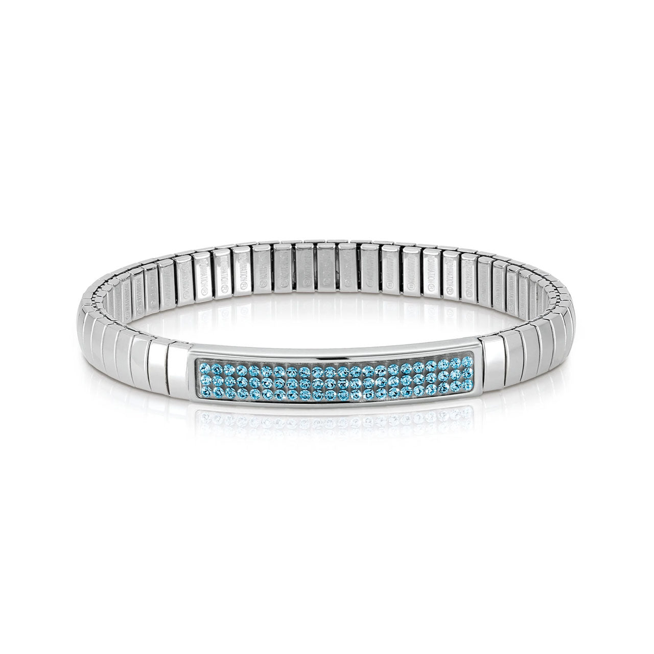 Glitter Stretchable Bracelet 043210/006 with Blue Zircons