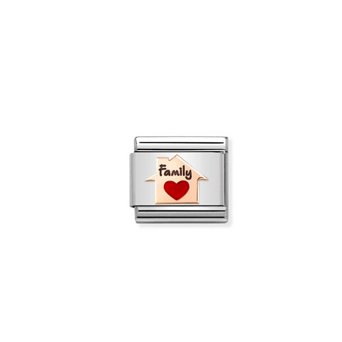 Composable Classic Link 430202/11 Home Red Heart In 9K Rose Gold