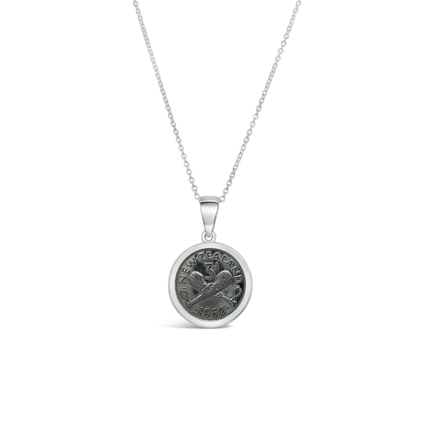 Sterling Silver Three Pence Plain Wire Pendant