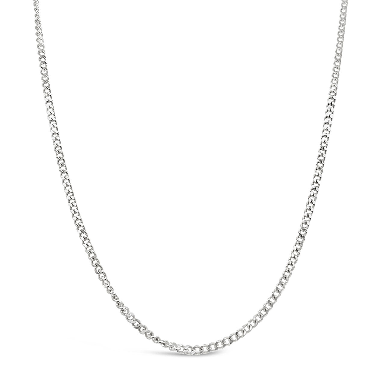 55cm Sterling Silver CD60 Diamond Cut Curb Chain
