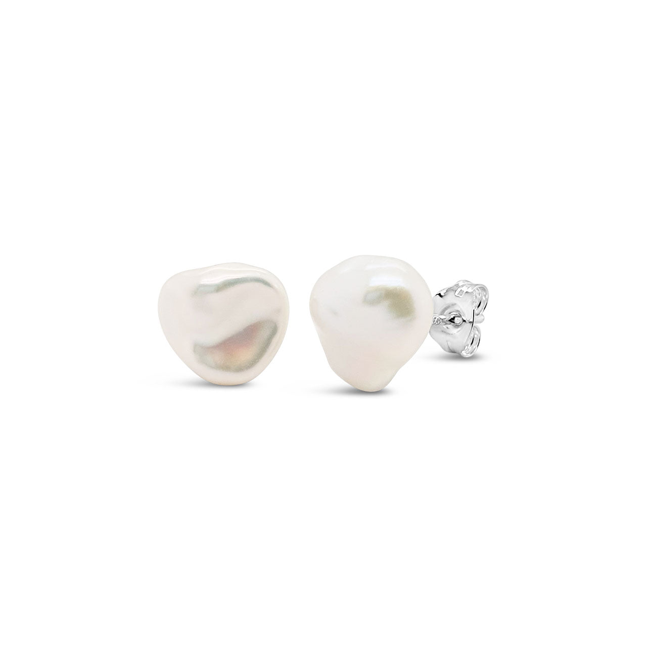 Sterling Silver Keshi Freah Water Pearl Stud Earrings