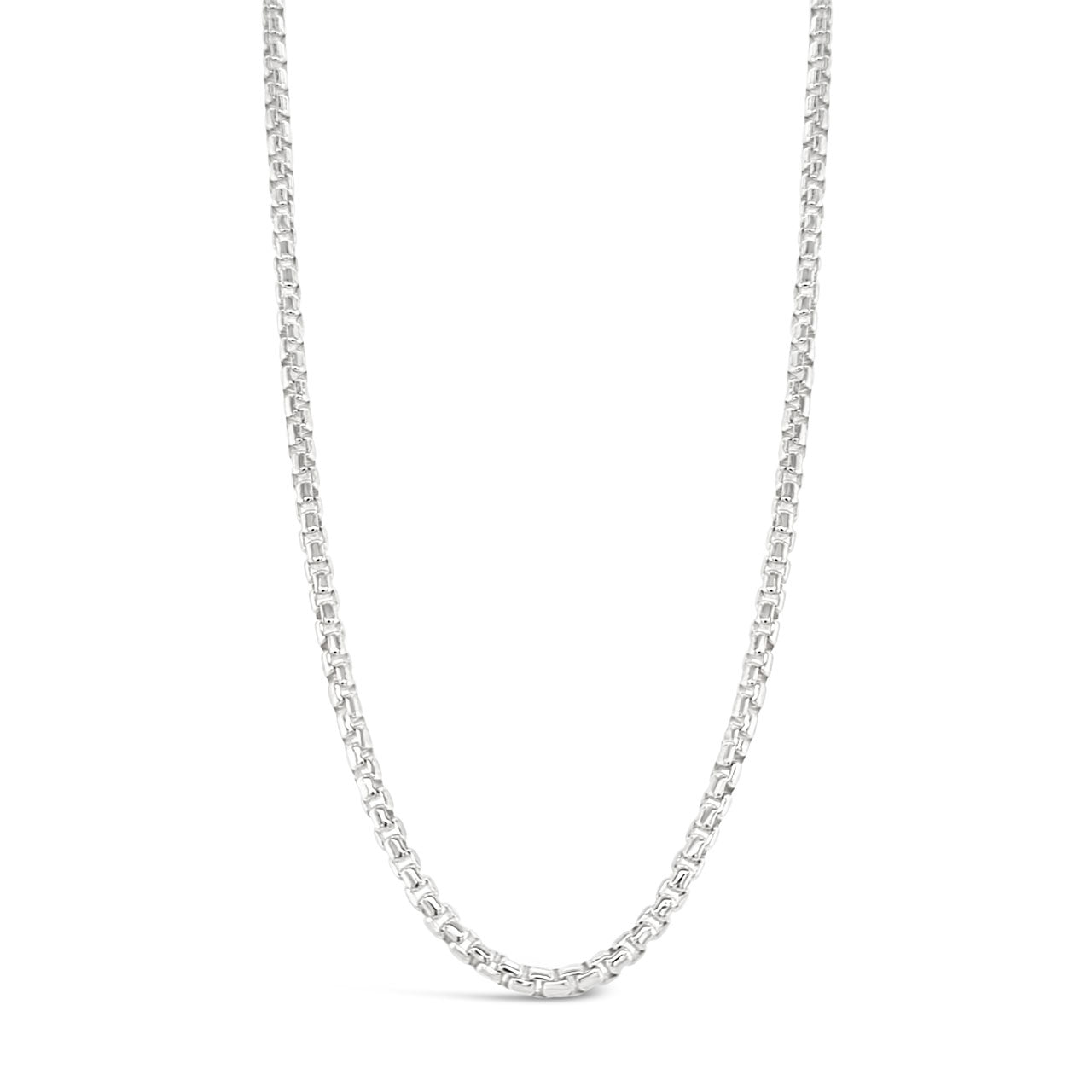 50cm Sterling Silver 2.5mm Round Box Chain