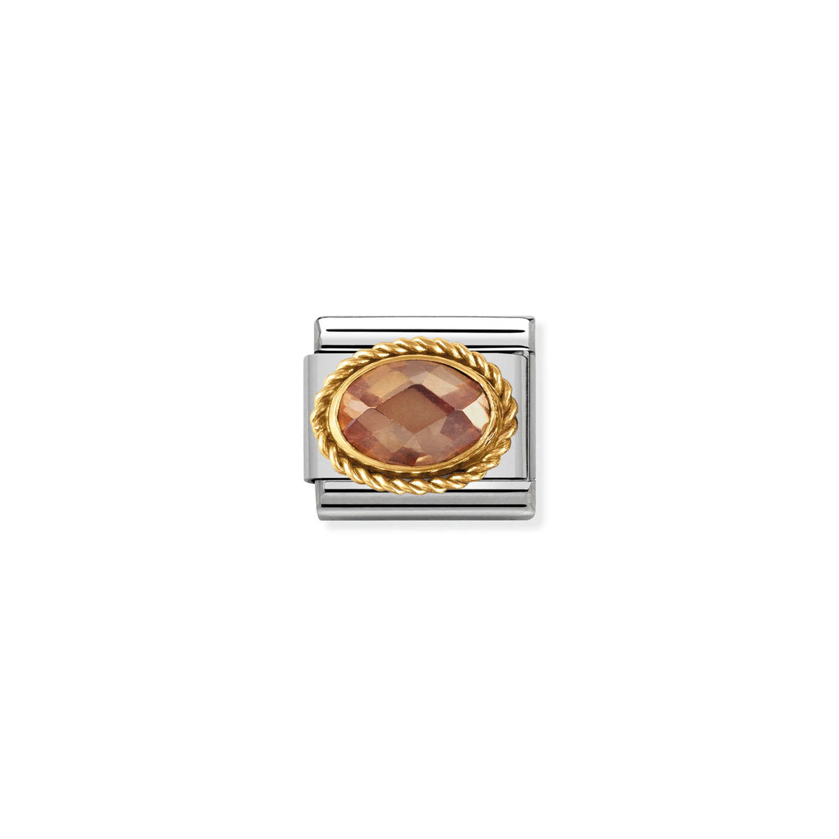 Composable Classic Link 030602/024 Champagne Faceted CZ With Twist In 18K Gold