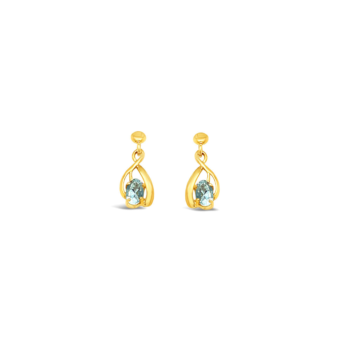 9k Yellow Gold Aquamarine Earrings