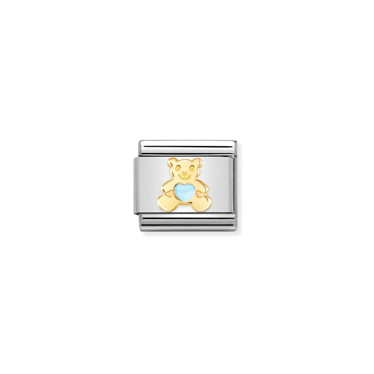 Composable Classic Link 030272/65 Light Blue Bear in 18k Gold & Enamel