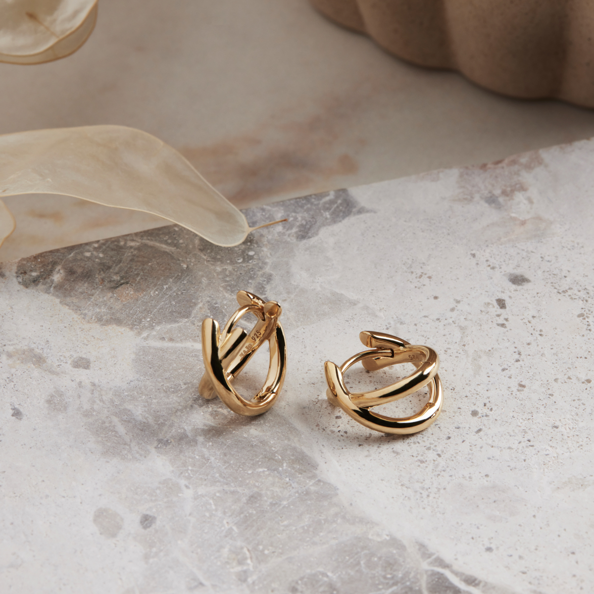 Moonkiss Huggie Earrings - Gold Plated