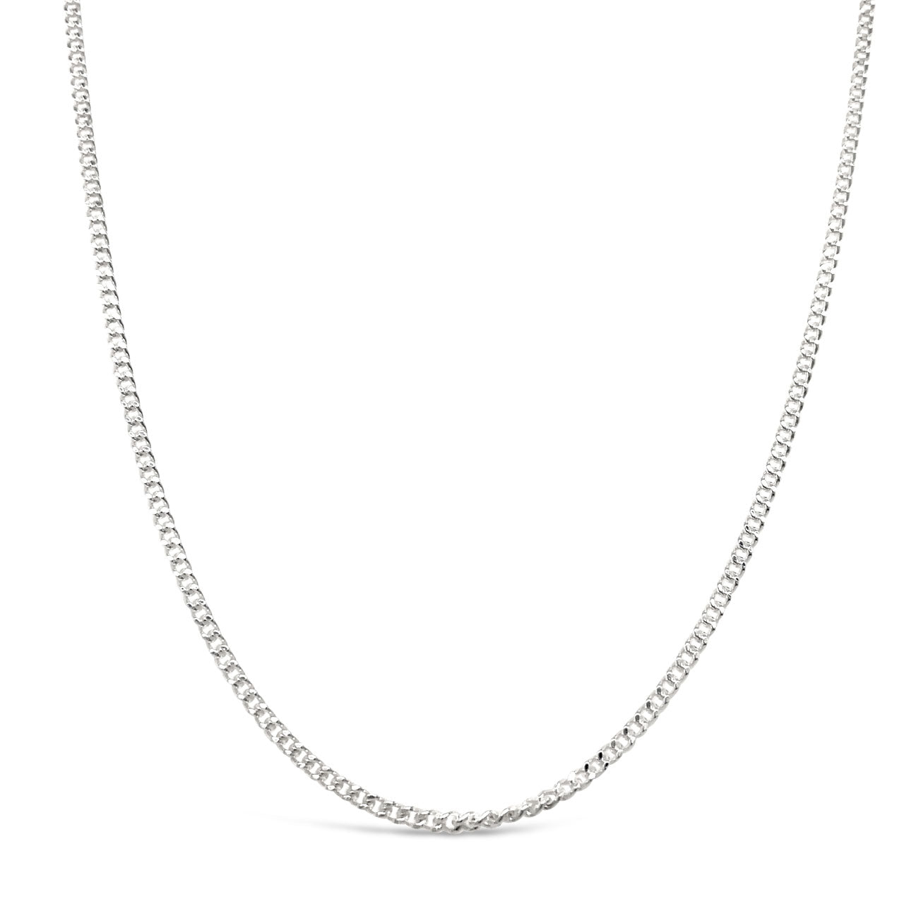 50cm Sterling Silver V302 Diamond Cut Curb Chain