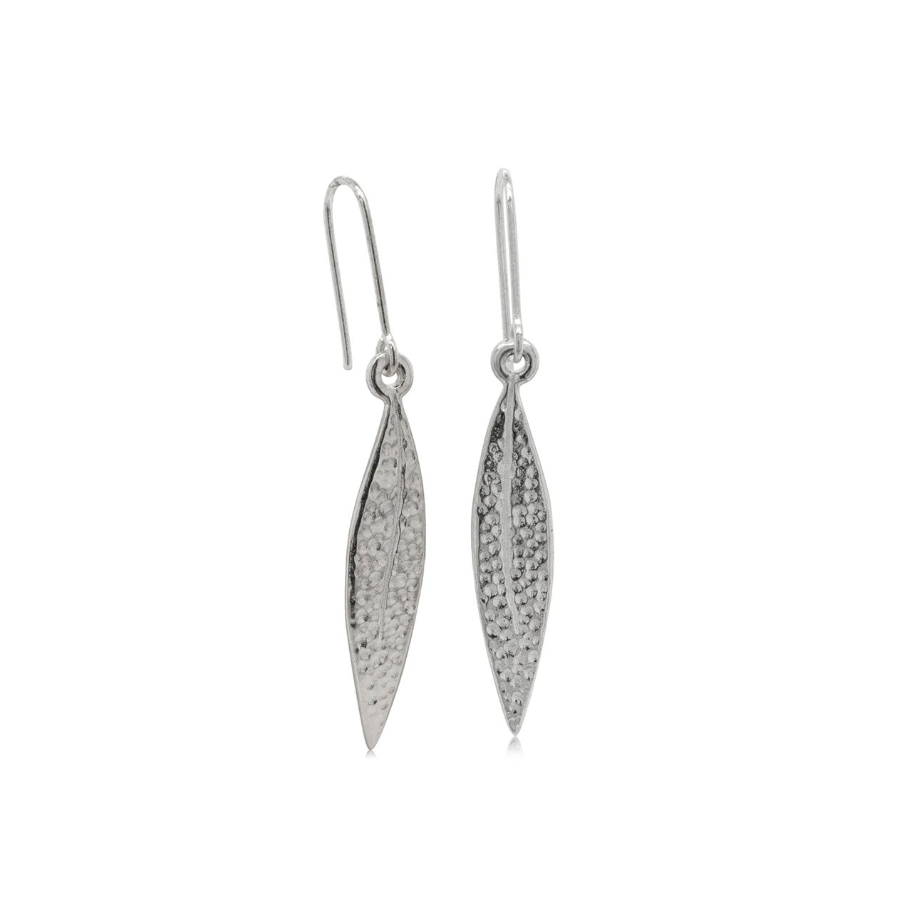 Sterling Silver Leaf Hook Earrings