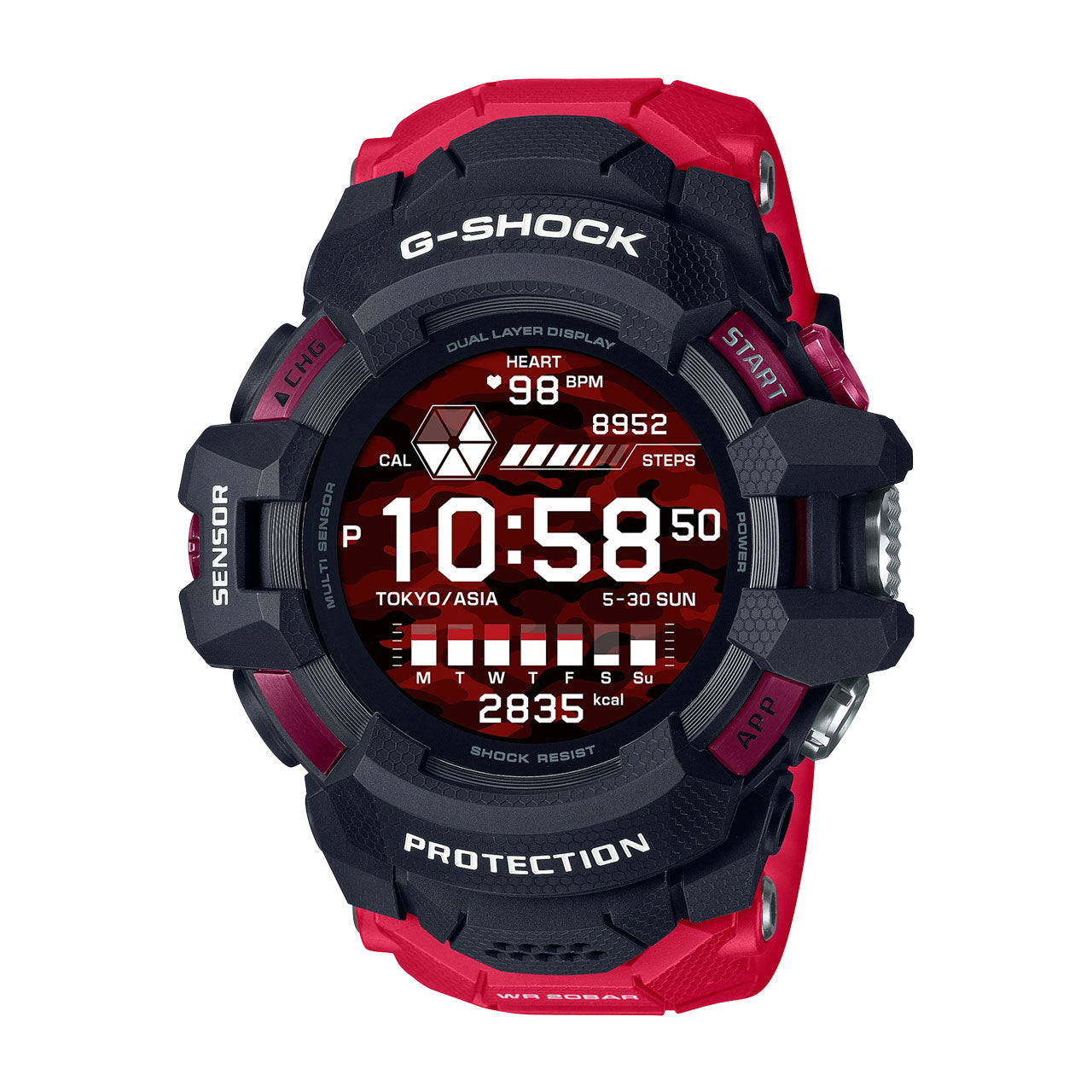 G-Squad Pro - Black & Red Smart Watch - GSWH1000-1A4