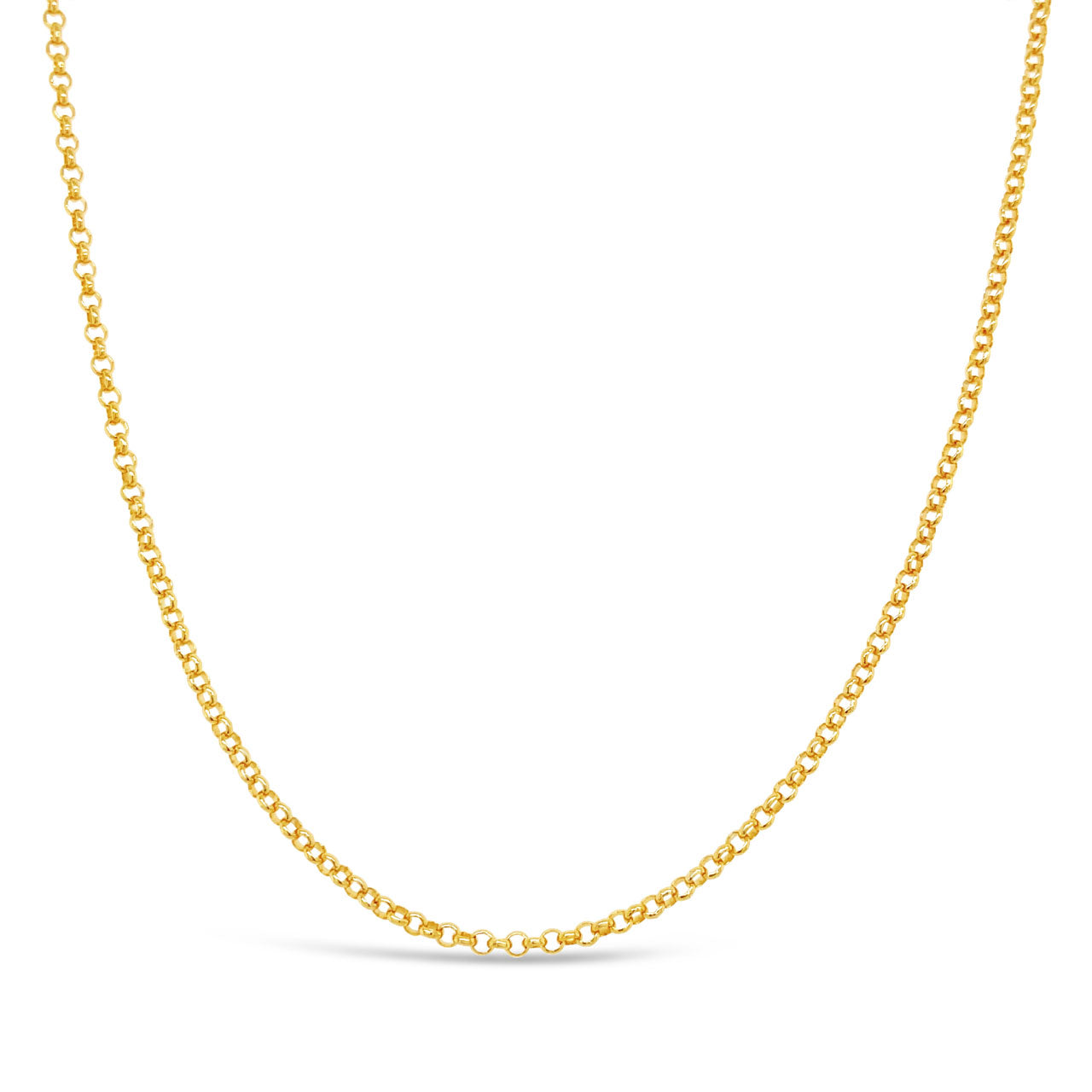45cm 9k Yellow Gold BO0.5 Oval Belcher Chain