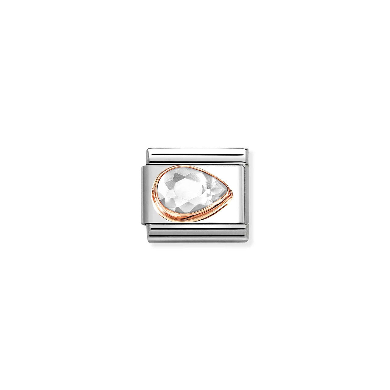 Composable Classic Link 430606/010 Tear Drop Right 9K Rose Gold & White CZ