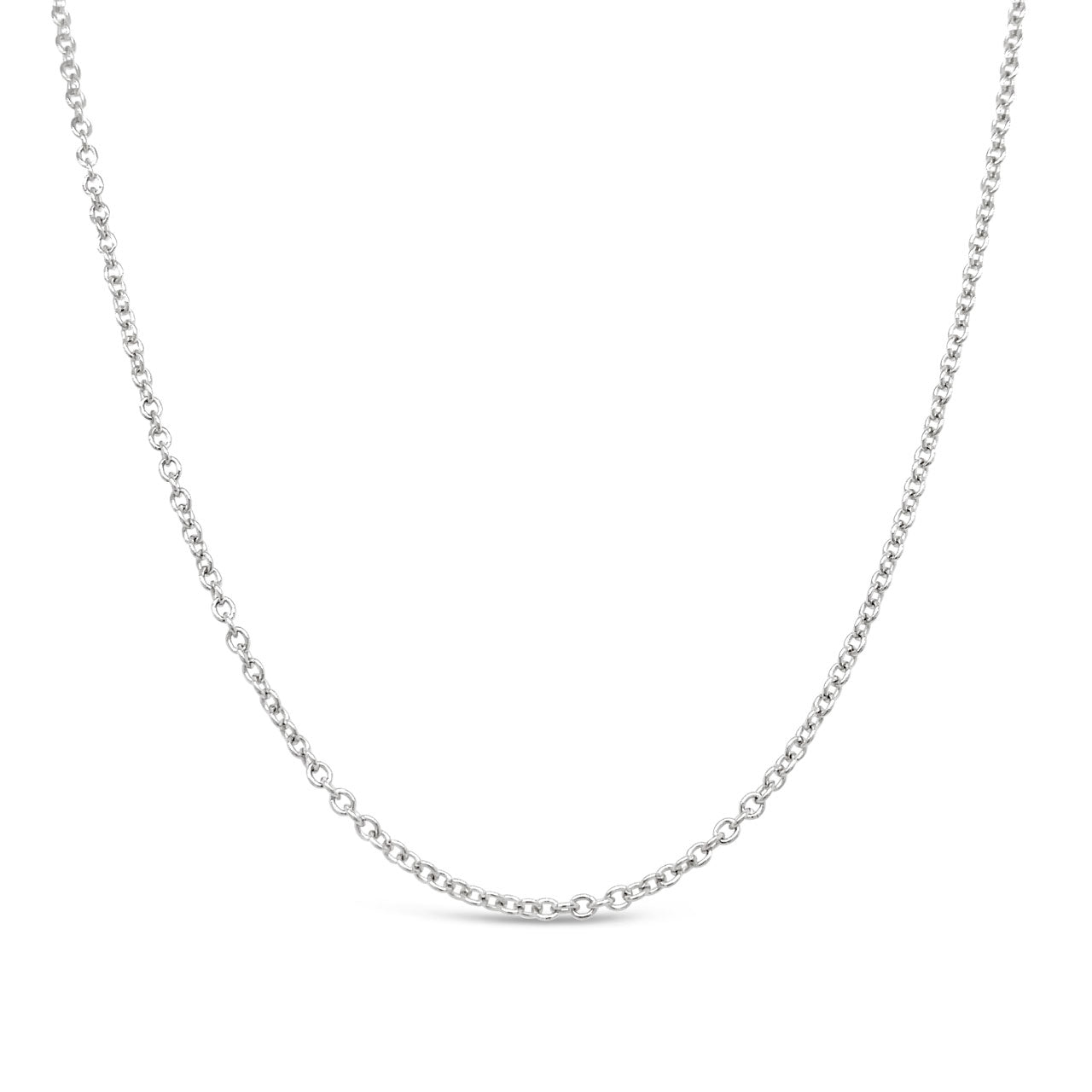 45cm 9k White Gold RCA40 Plain Cable Chain