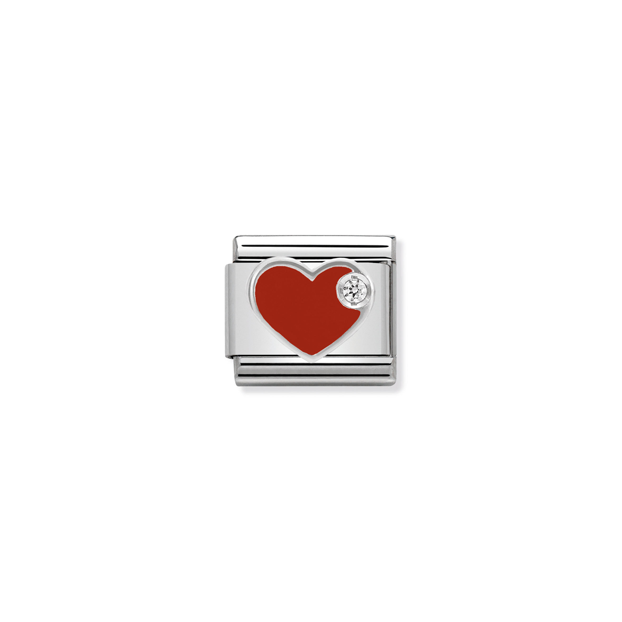 Composable Classic Link 330305/01 Red Heart with CZ in Silver & Enamel