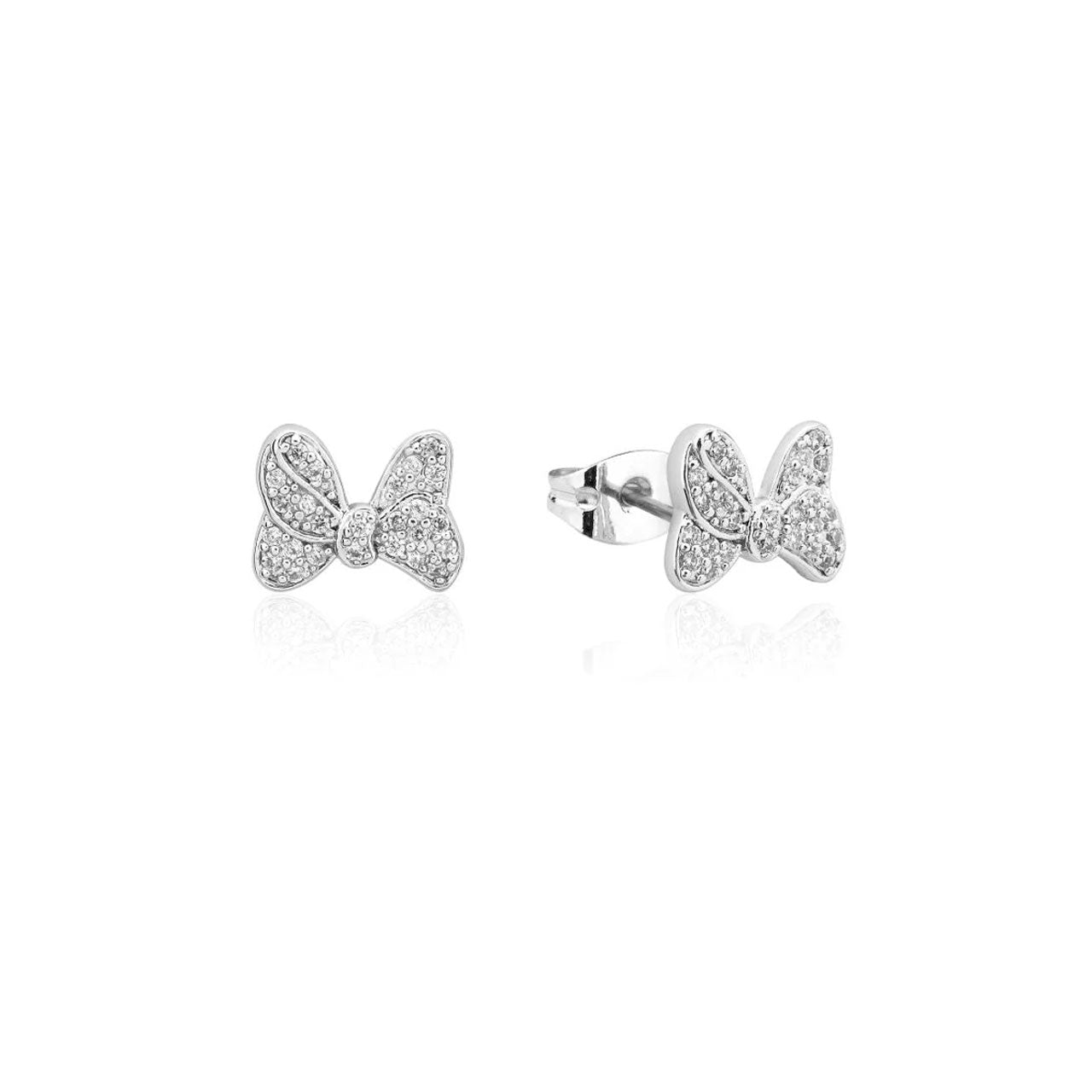 Disney - Sterling Sliver Minnie Mouse Bow CZ Stud Earrings