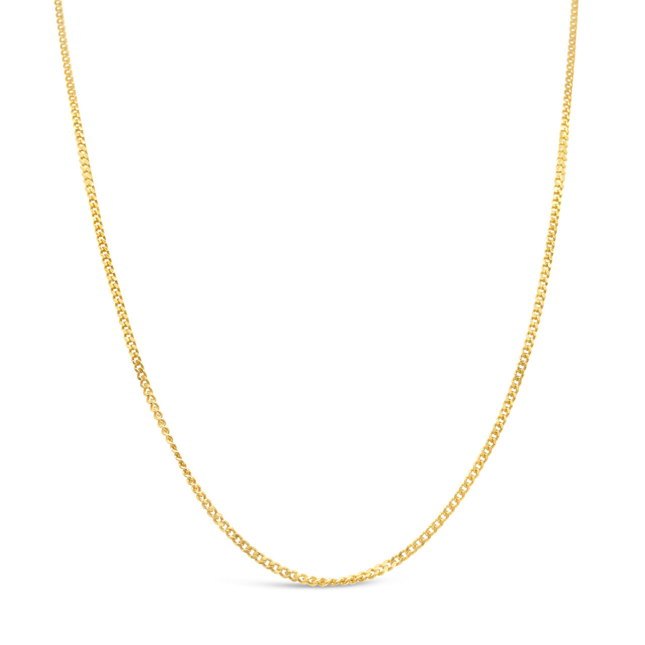 45cm 9k Yellow Gold CD40 Diamond Cut Curb Chain