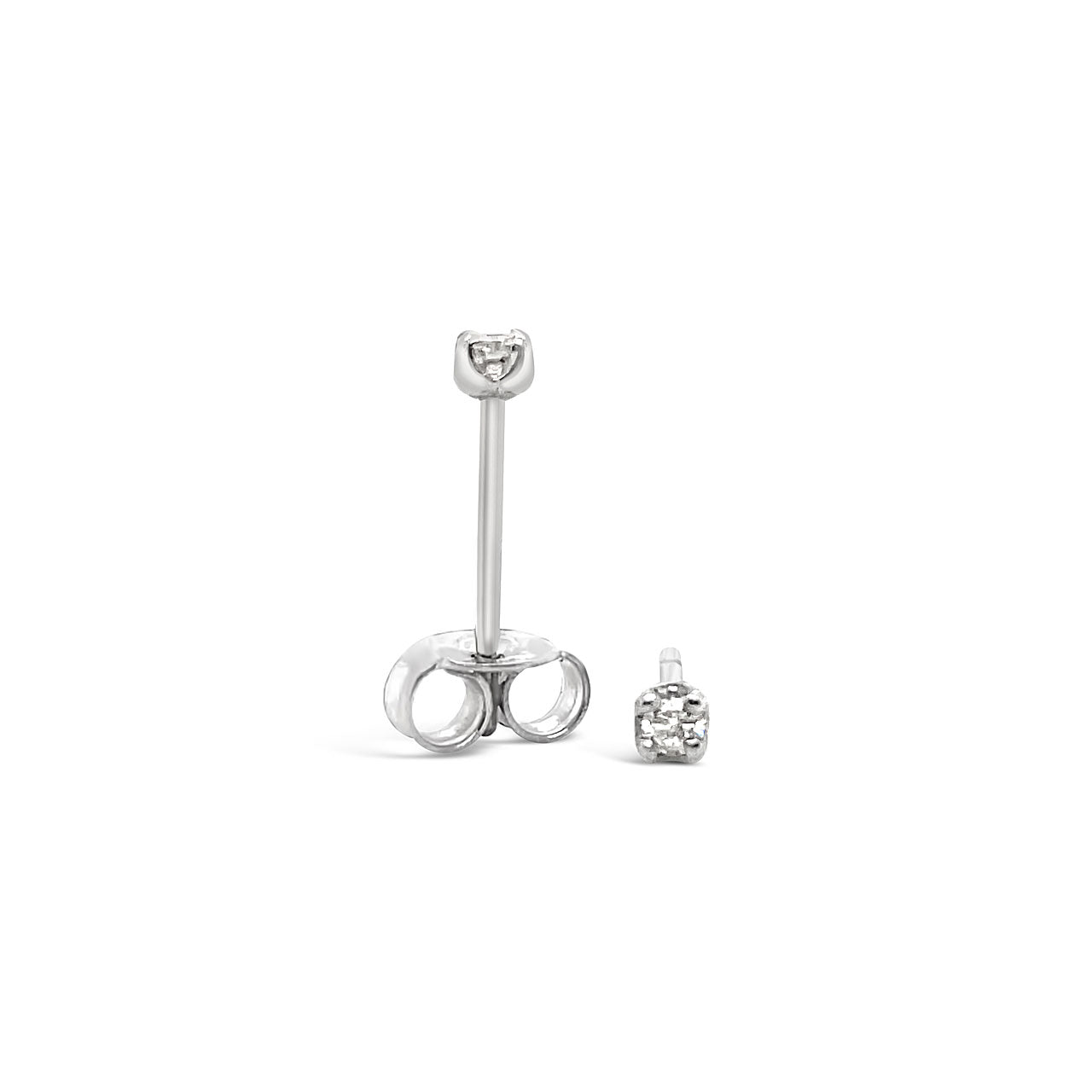 9k White Gold 0.05ct Diamond Stud Earrings