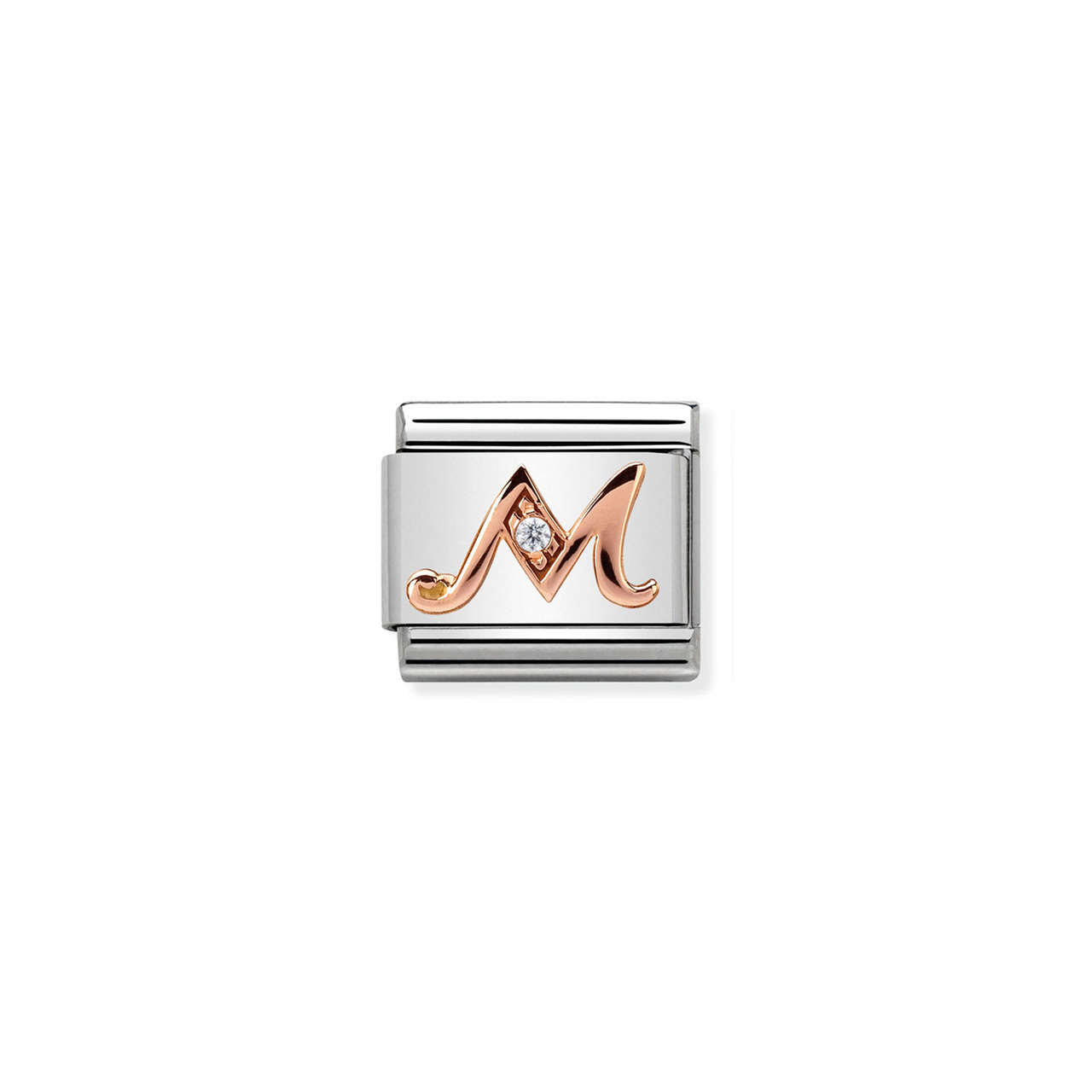 Composable Classic Link 430310/13 Letter M in Rose Gold & CZ