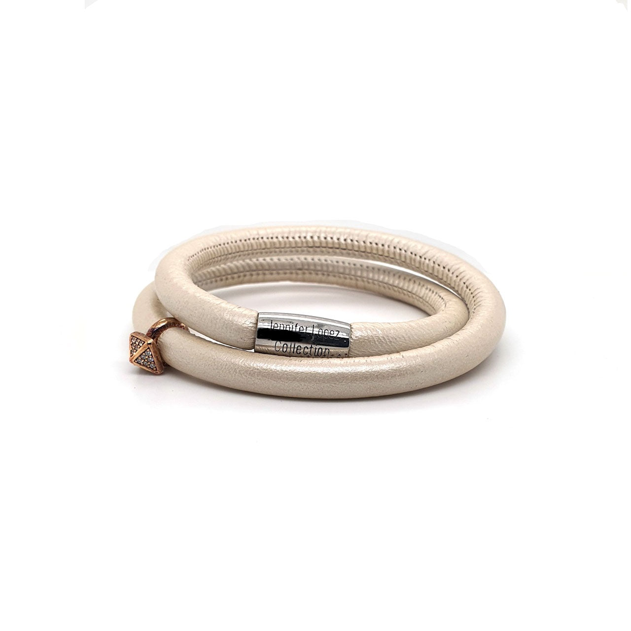 Metallic Cream 40cm JLO White Shiny High Rise Charm Bracelet