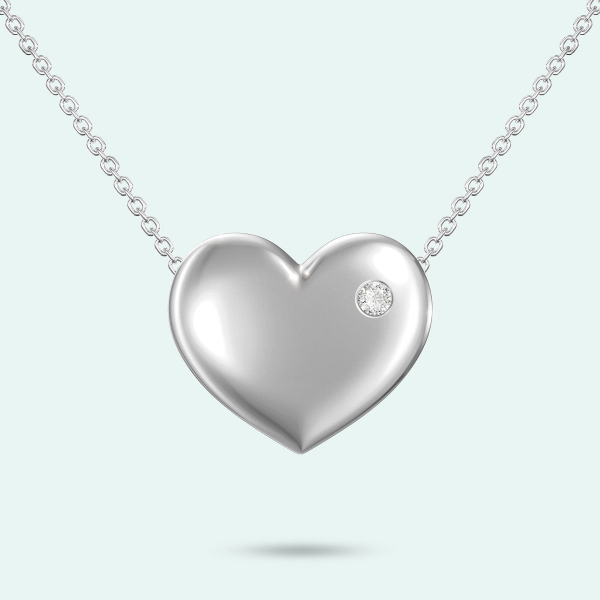Sterling Silver Heart Crystal Pendant