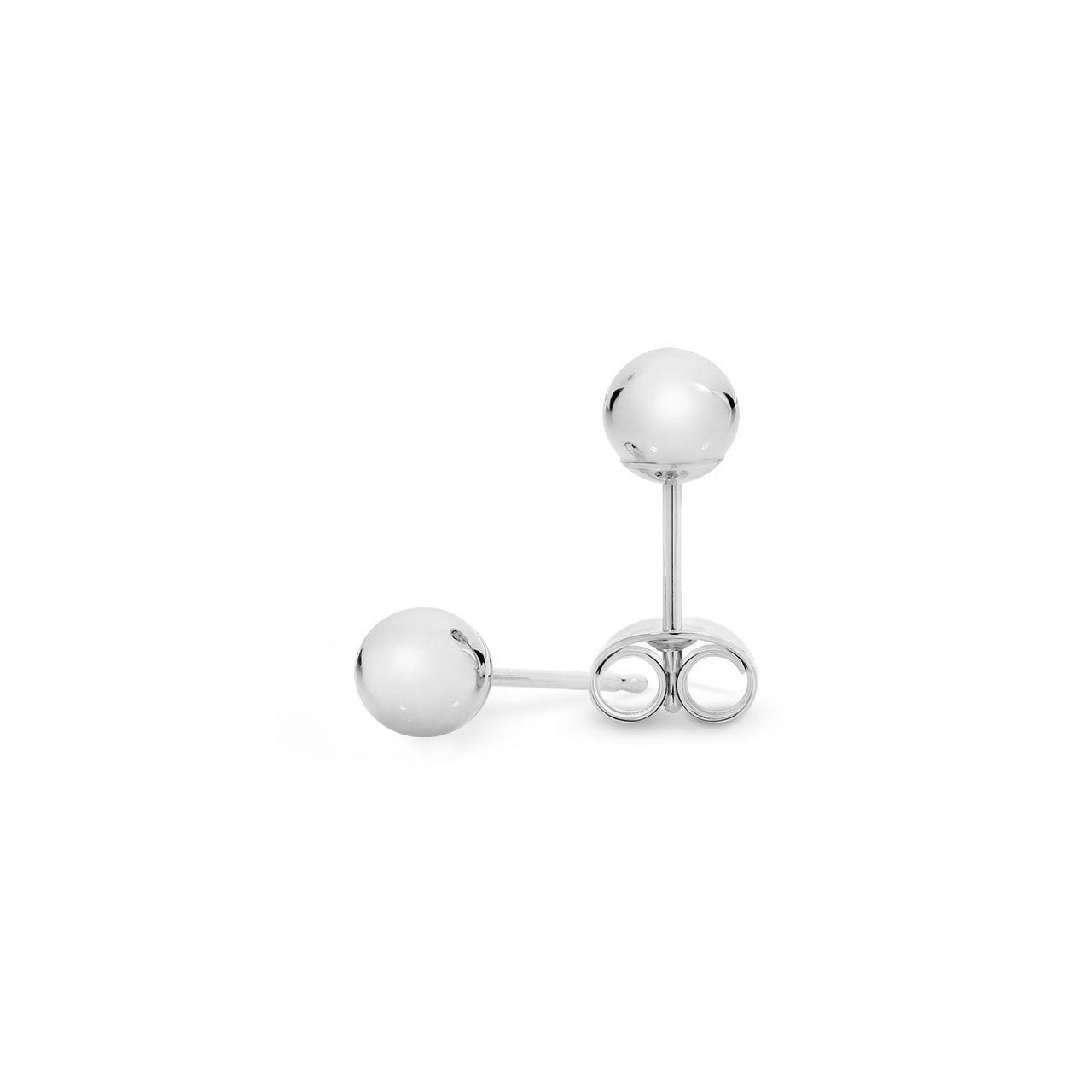 9k White Gold 4mm Ball Stud Earrings