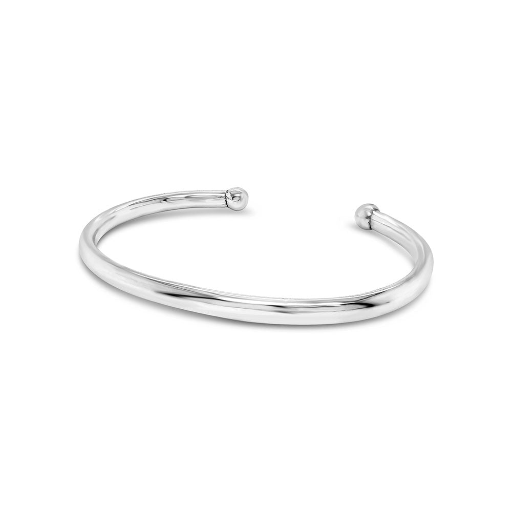 Sterling Silver Full Round Tension Bangle