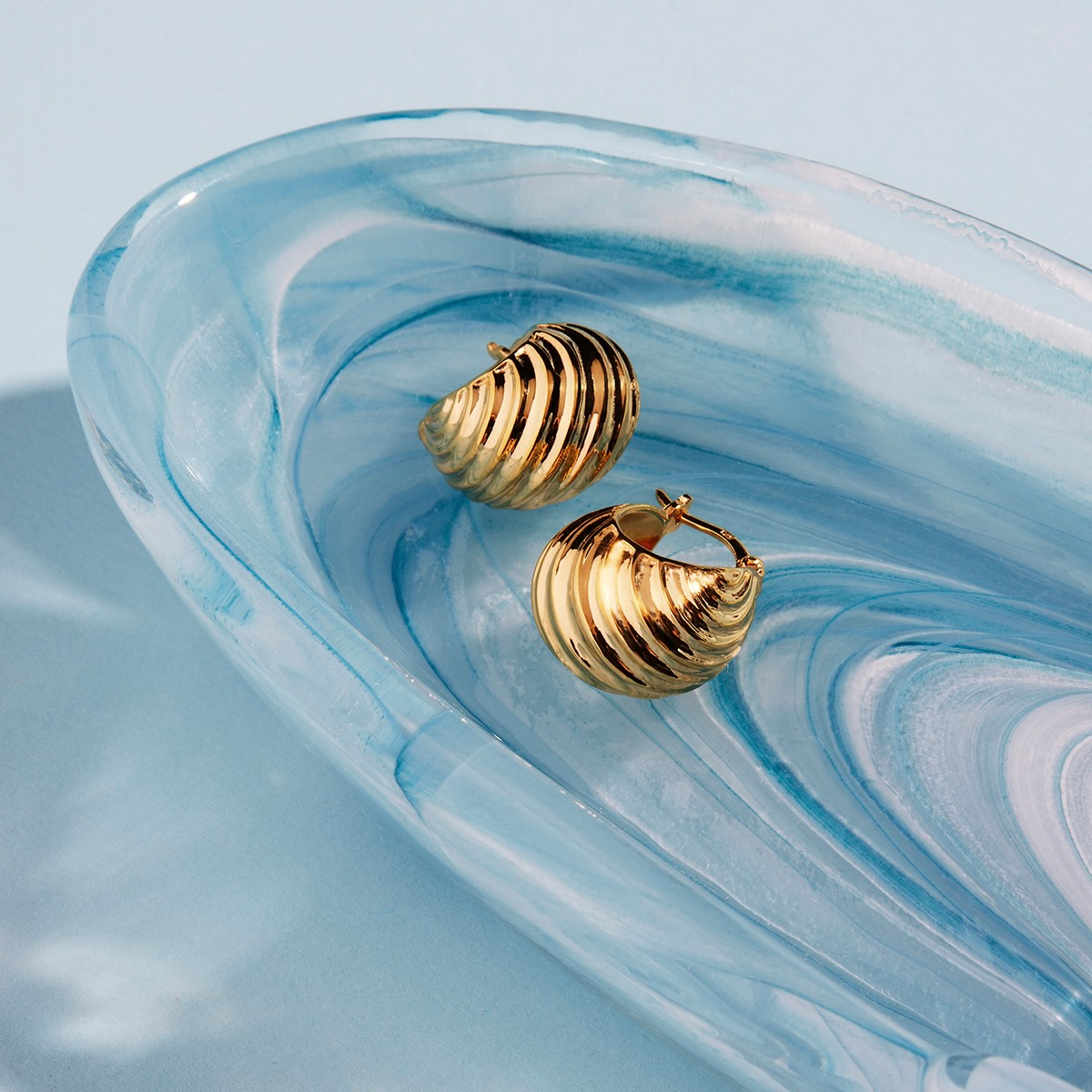 Cloud Catcher Hoop Earrings - Gold Plated