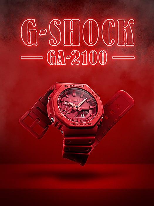 G-Shock Carbon Core Guard Slim Duo - Red - GA2100-4A - Jamies Jewellers