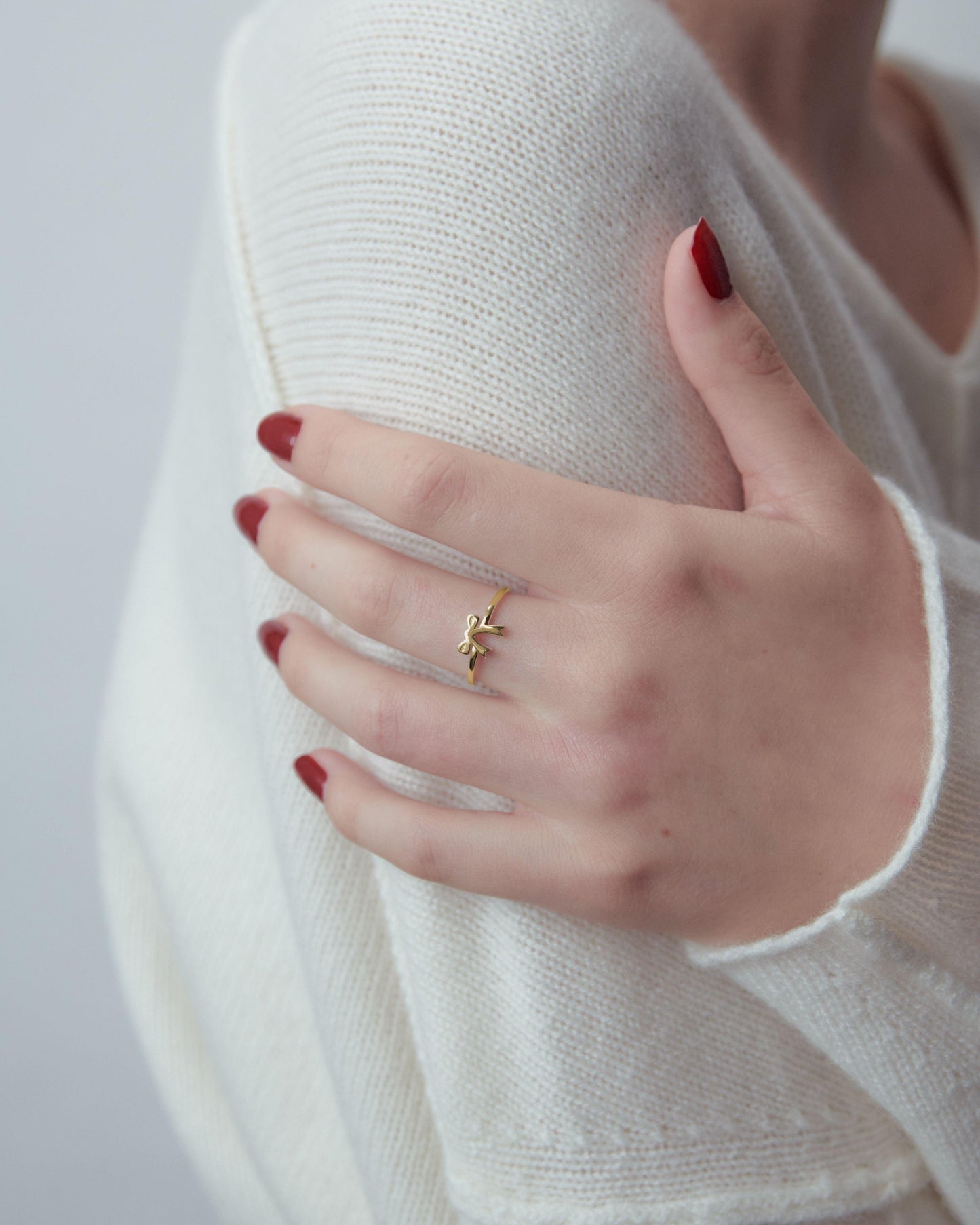 9k Yellow Gold Mini Bow Ring - Jamies Jewellers