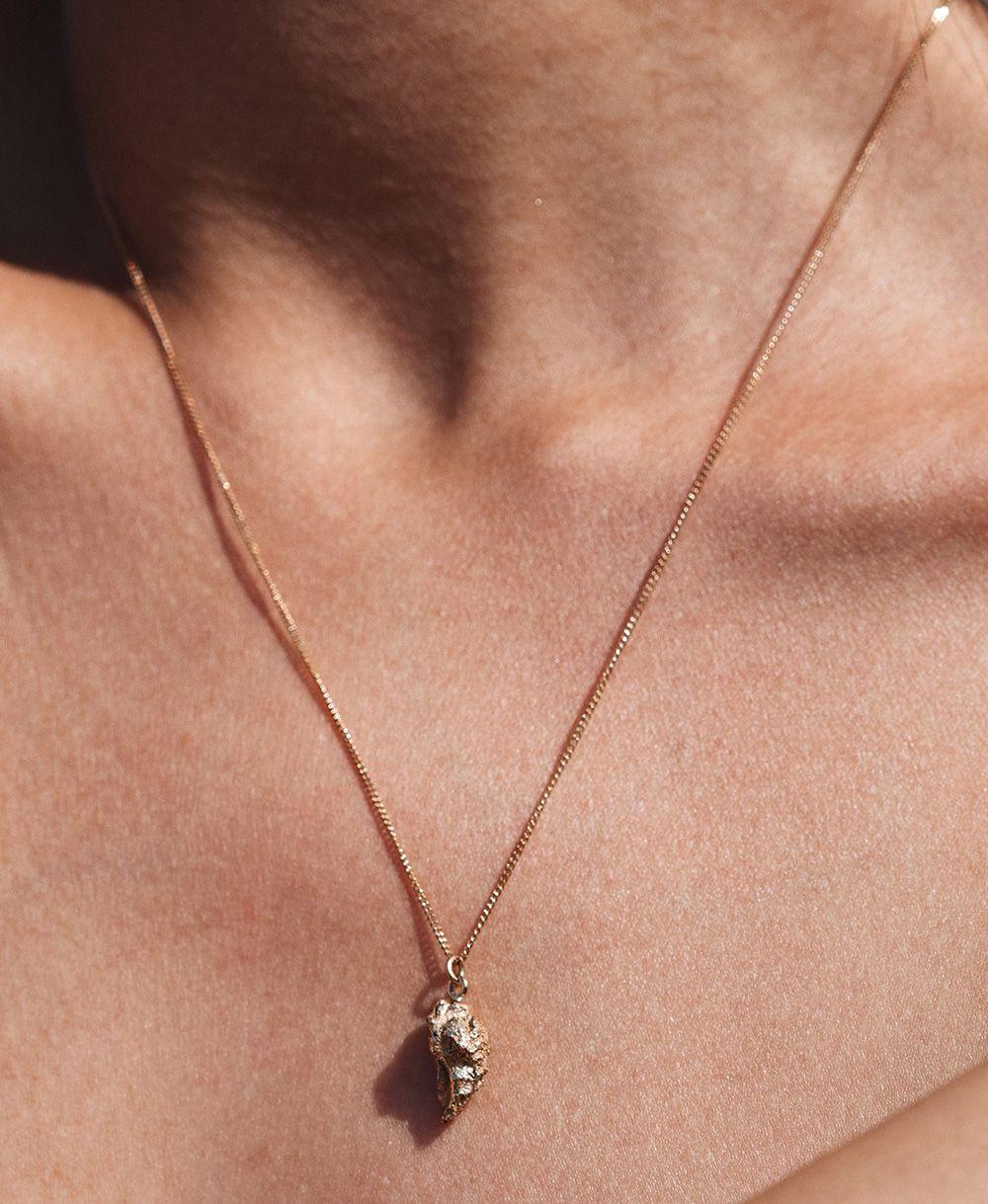 Sterling Silver Gold Nugget Charm Necklace - Jamies Jewellers