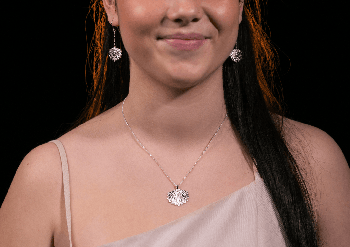 Sterling Silver Piwakawaka Tail (Fantail) Necklace - Jamies Jewellers