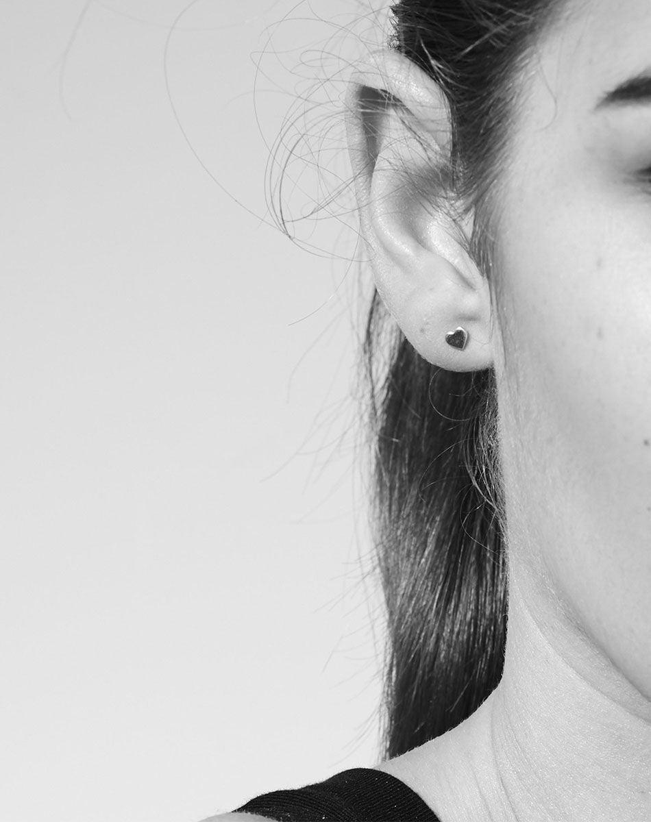 Sterling Silver Micro Heart Studs - Jamies Jewellers