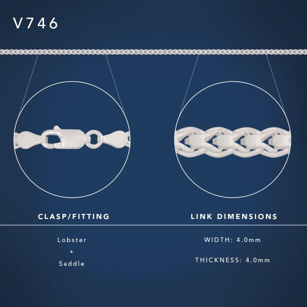 45cm Sterling Silver V746 Milanaise Chain - Jamies Jewellers