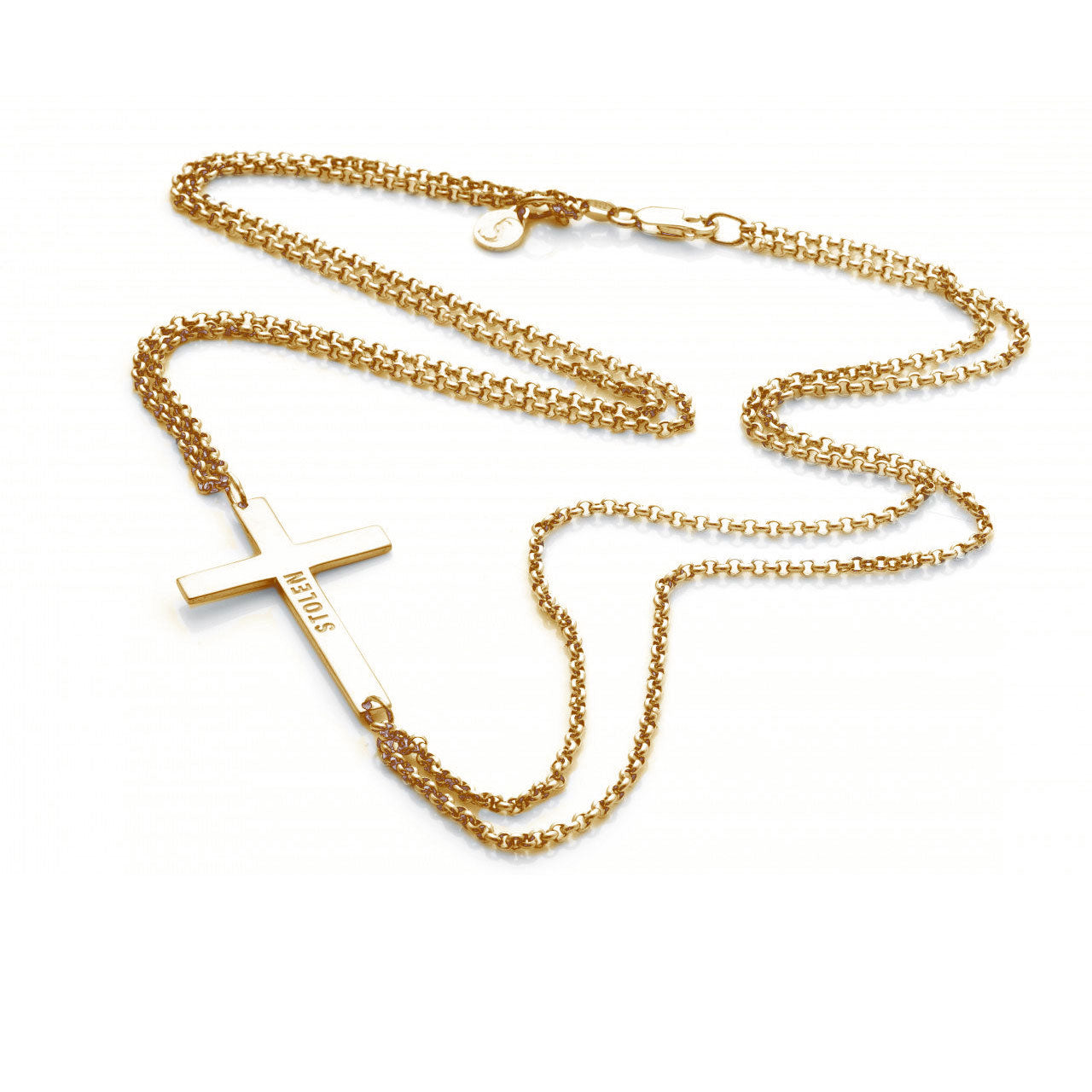 Fallen Cross Necklace - 9k Yellow Gold