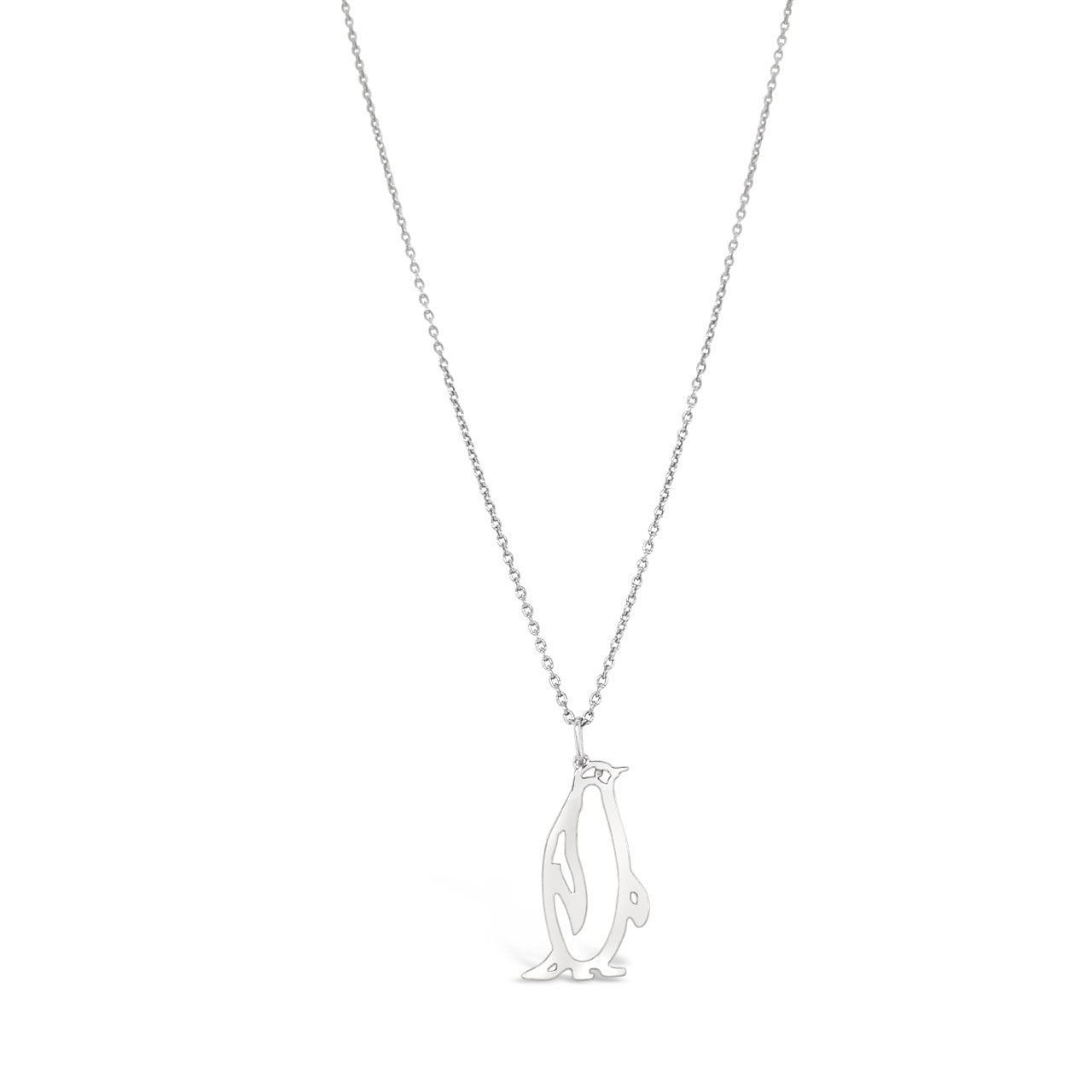 Sterling Silver Outline Penguin Necklace