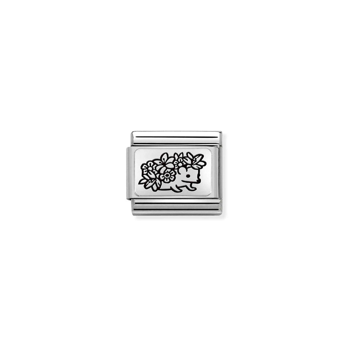 Composable Classic Link 330111/29 Hedgehog With Flowers In 925 Silver