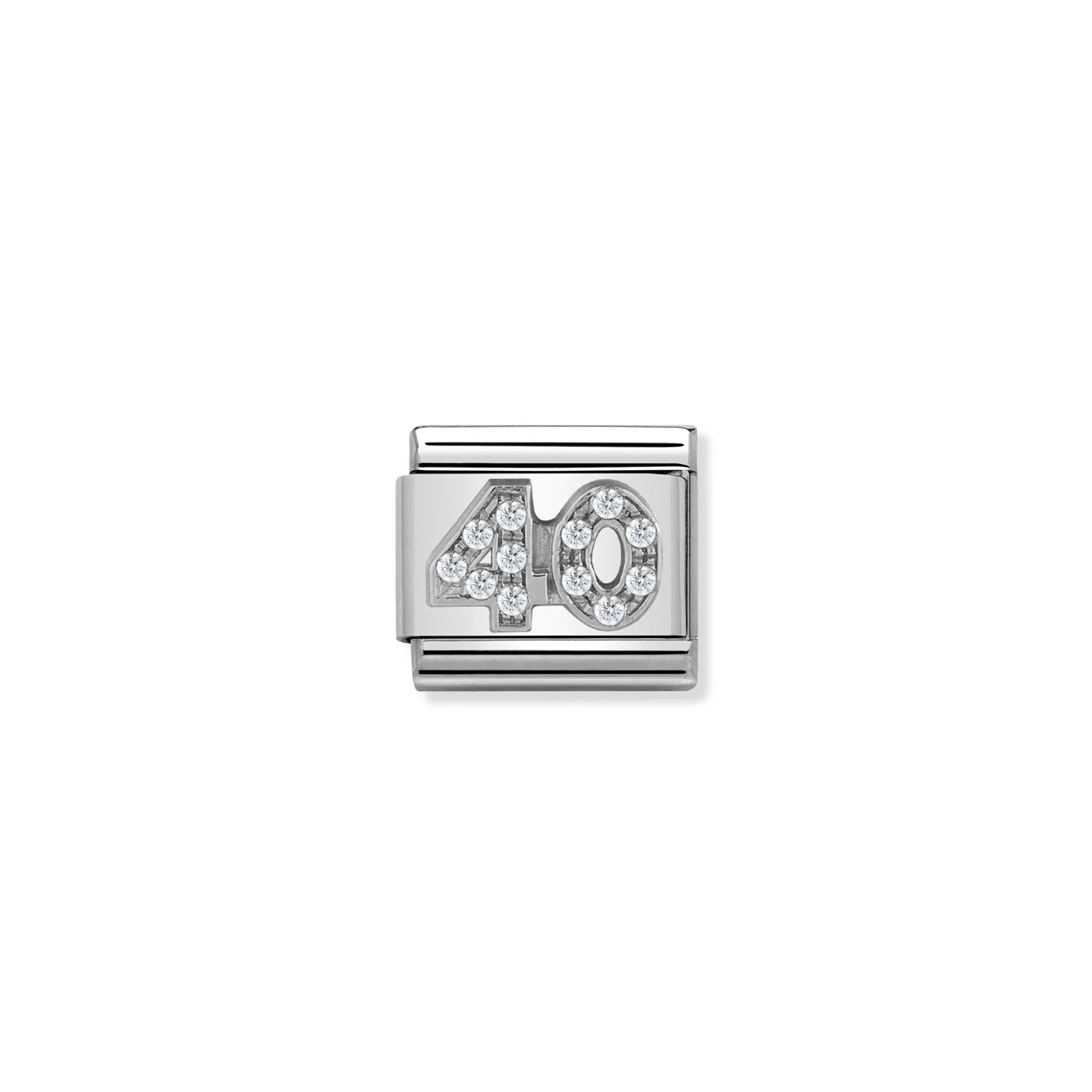 Composable Classic Link 330304/22 Number 40 with CZ In 925 Silver