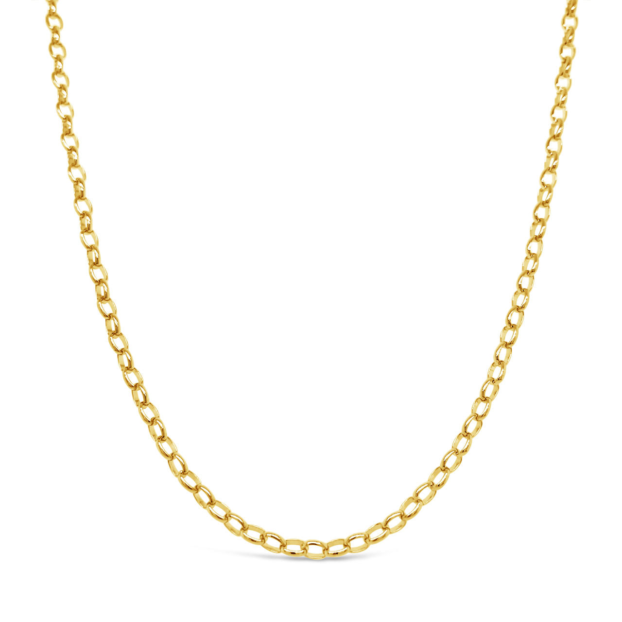 50cm 9k Yellow Gold BO1 Oval Belcher Chain