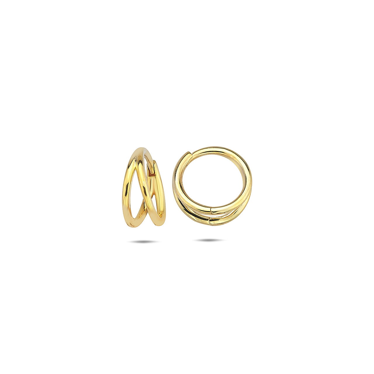 9k Yellow Gold Split Huggie Earrings