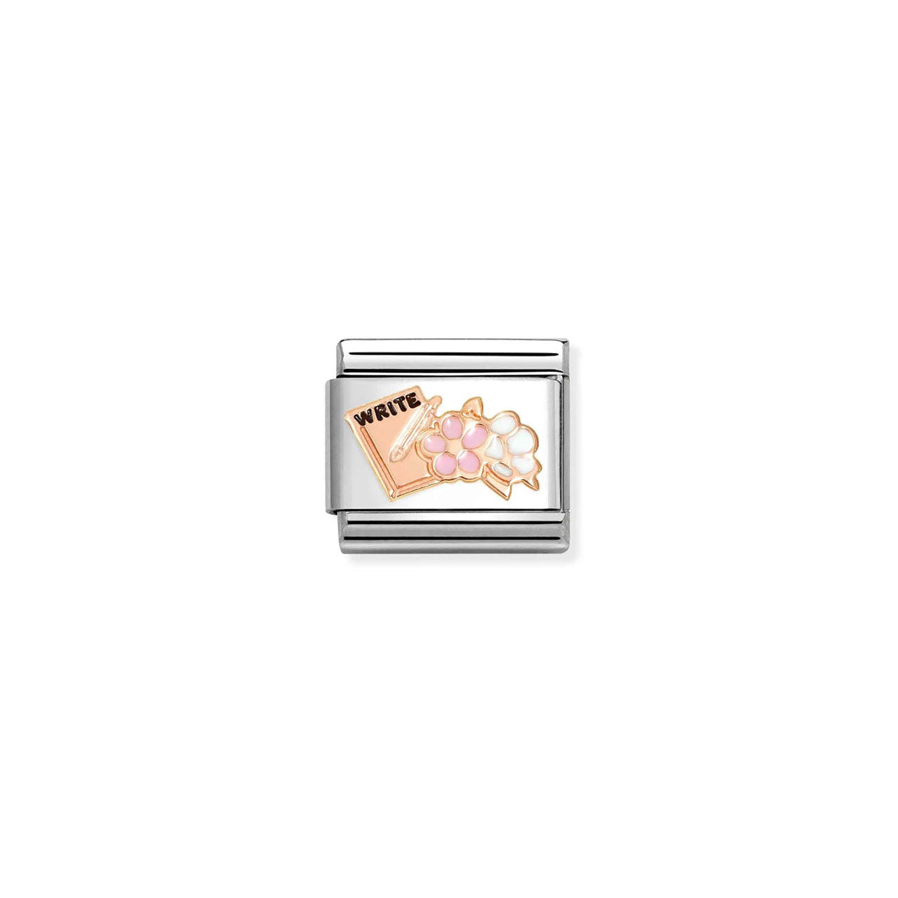 Composable Classic Link 430202/24 Diary 9K Rose Gold And Black Enamel