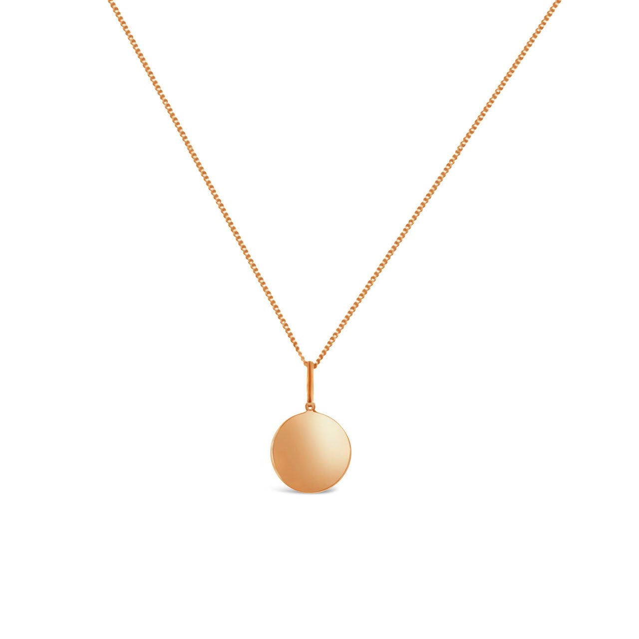 9k Rose Gold 12mm Disc Pendant